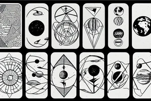 Earth an planets tattoo idea