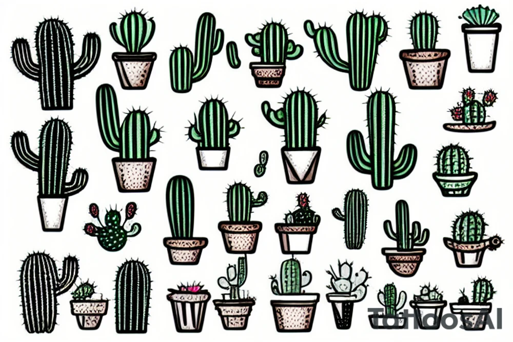 cactus cat tattoo idea