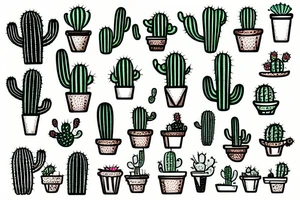 cactus cat tattoo idea