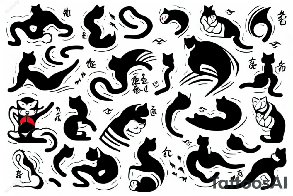 karate black belt Cat tattoo idea
