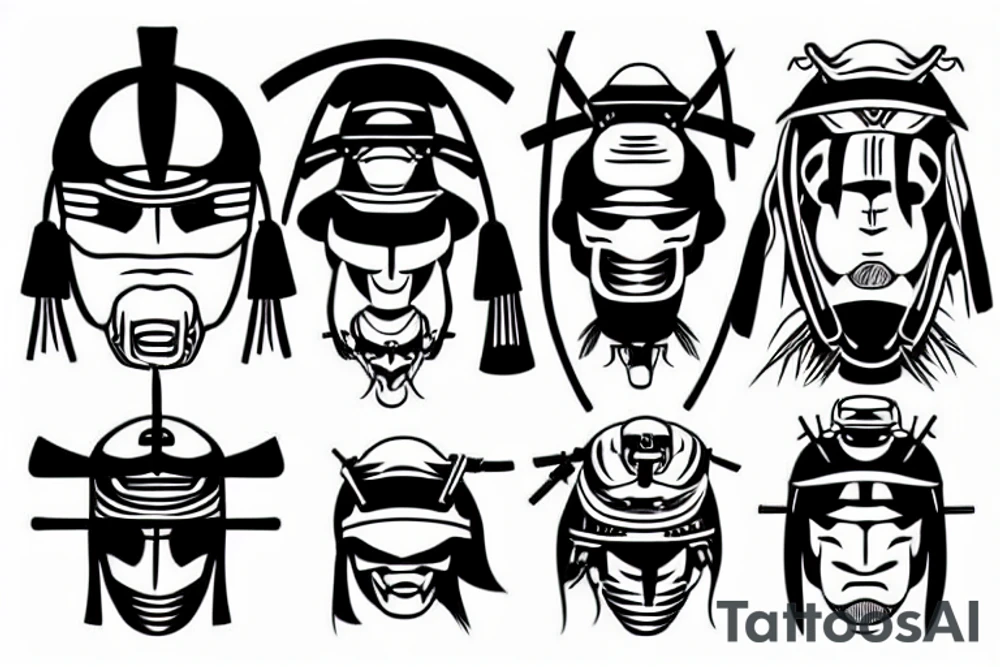 Samurai with kabuto helmet tattoo idea