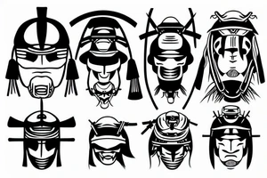 Samurai with kabuto helmet tattoo idea