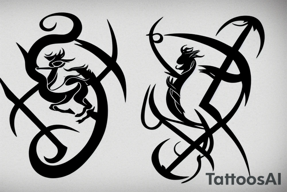 Zodiac sign Sagittarius tattoo idea