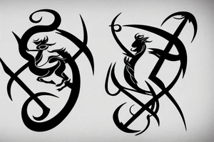 Zodiac sign Sagittarius tattoo idea