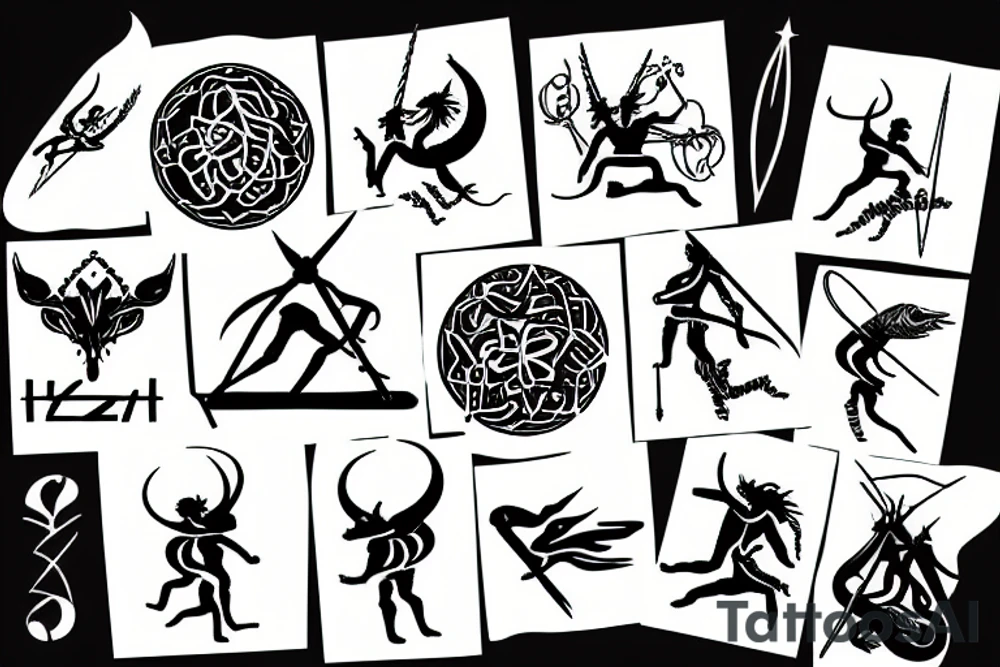 Zodiac sign Sagittarius tattoo idea
