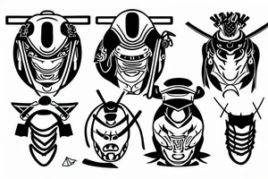 Samurai with kabuto helmet tattoo idea