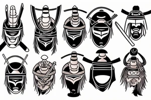 Samurai with kabuto helmet tattoo idea