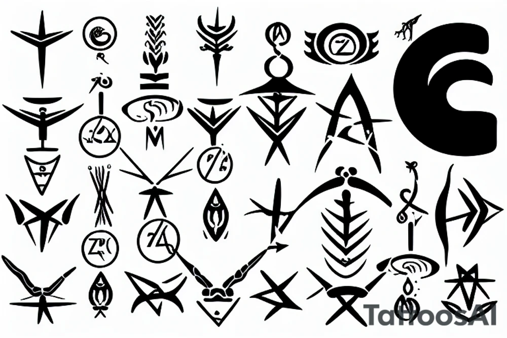 Zodiac sign Sagittarius tattoo idea
