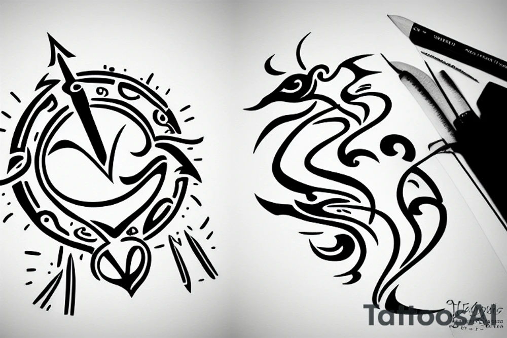 Zodiac sign Sagittarius tattoo idea