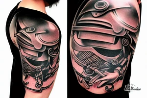 Samurai with kabuto helmet tattoo idea