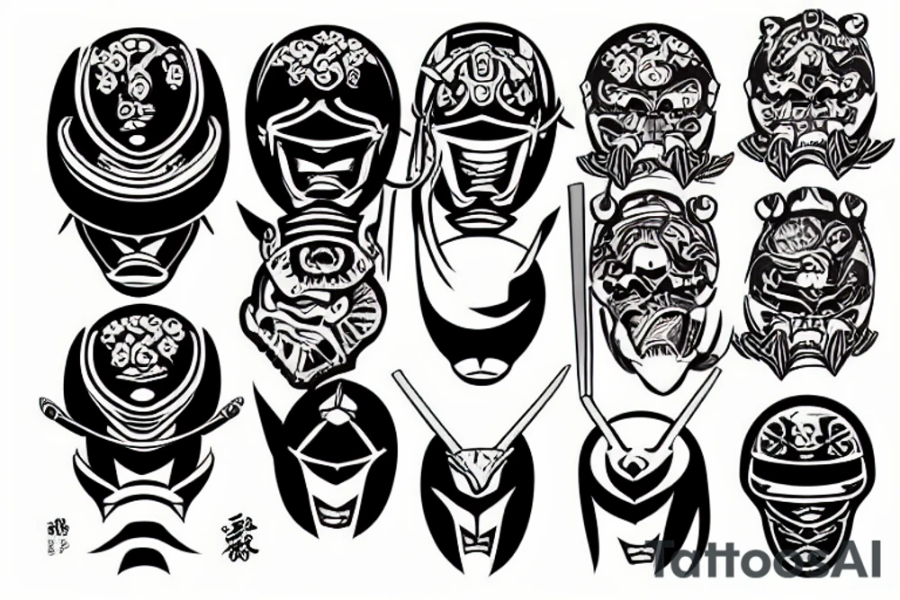 Samurai helmet tattoo idea
