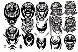 Samurai helmet tattoo idea