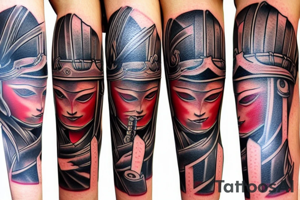 Samurai helmet tattoo idea