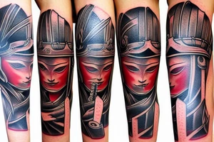 Samurai helmet tattoo idea