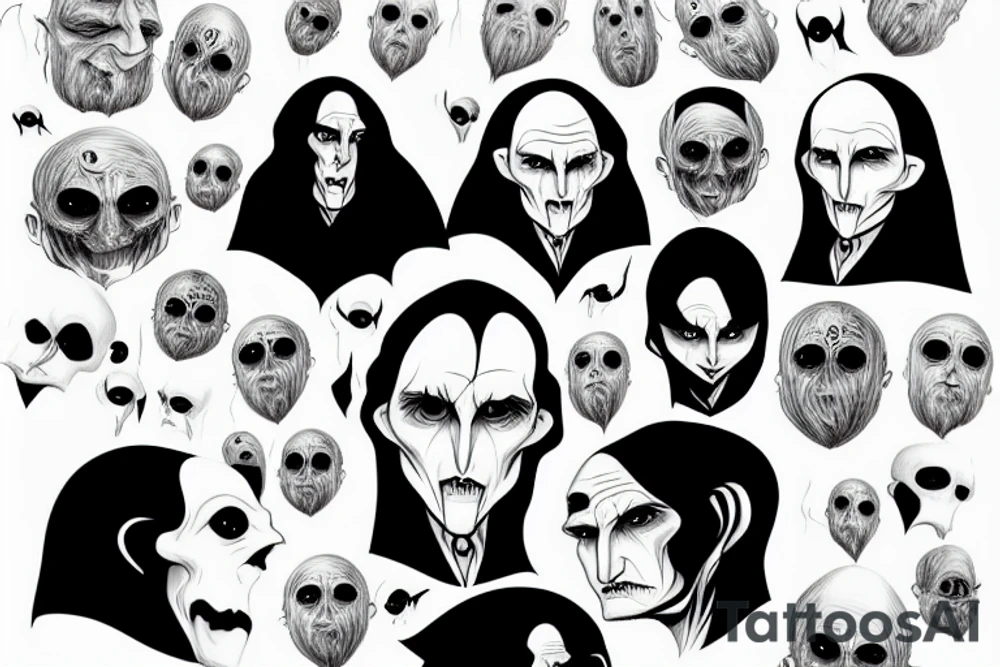 Voldermort with funny face tattoo idea