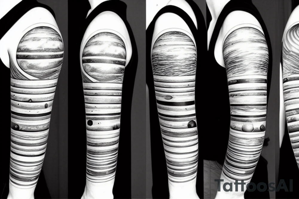 all the planets in the solar system in a straight line tattoo idea