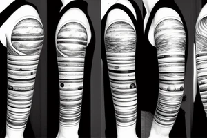 all the planets in the solar system in a straight line tattoo idea