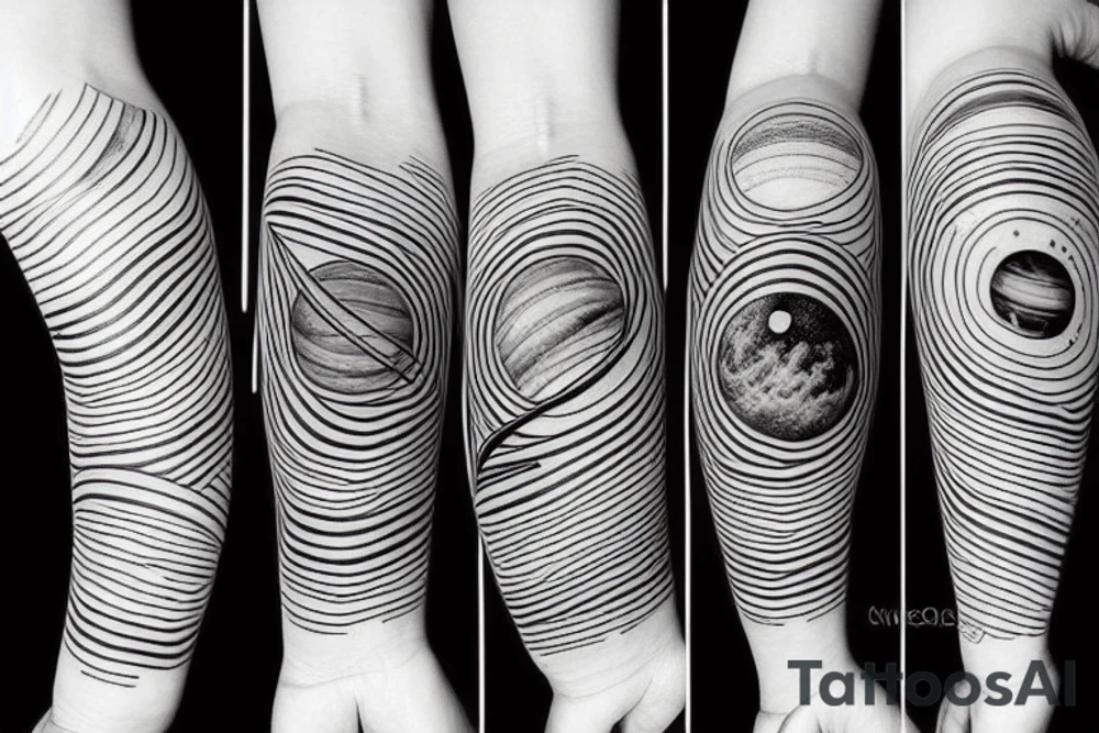 all the planets in the solar system in a straight line tattoo idea