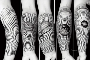 all the planets in the solar system in a straight line tattoo idea