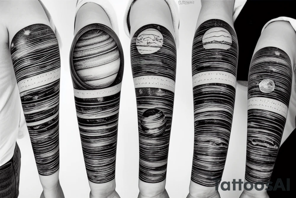 all the planets in the solar system in a straight line tattoo idea