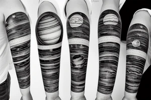 all the planets in the solar system in a straight line tattoo idea