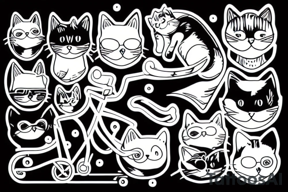 Cat on a bike tattoo idea