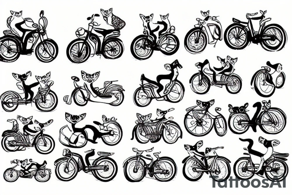 Cat on a bike tattoo idea