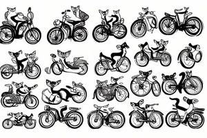 Cat on a bike tattoo idea