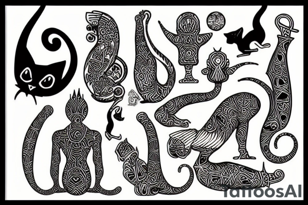 Ankh and cat tattoo idea