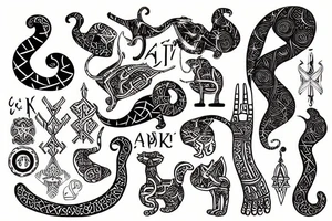 Ankh and cat tattoo idea