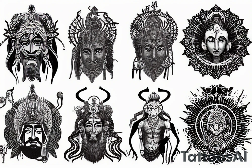 adiyogi shiva indian god mythical god tattoo idea