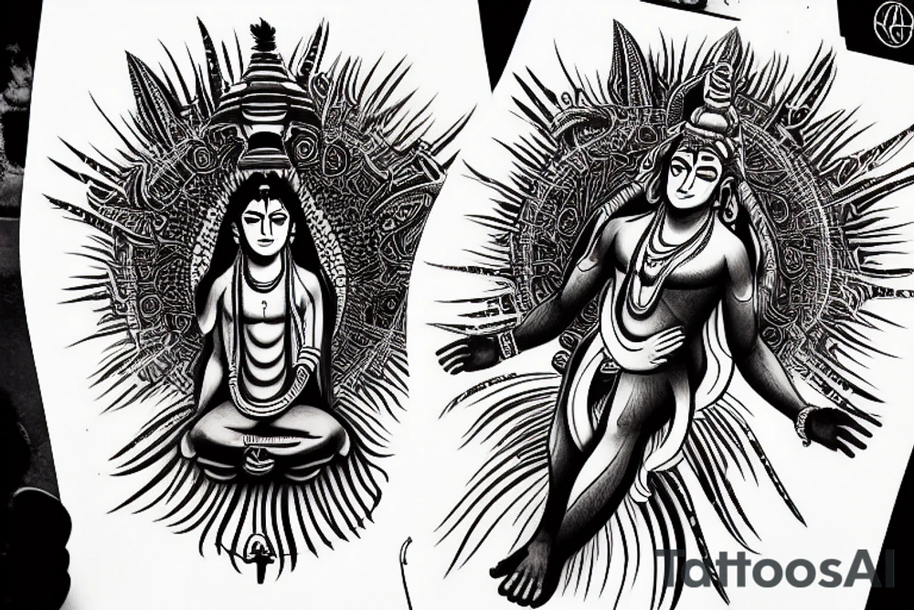 adiyogi shiva indian god mythical god tattoo idea