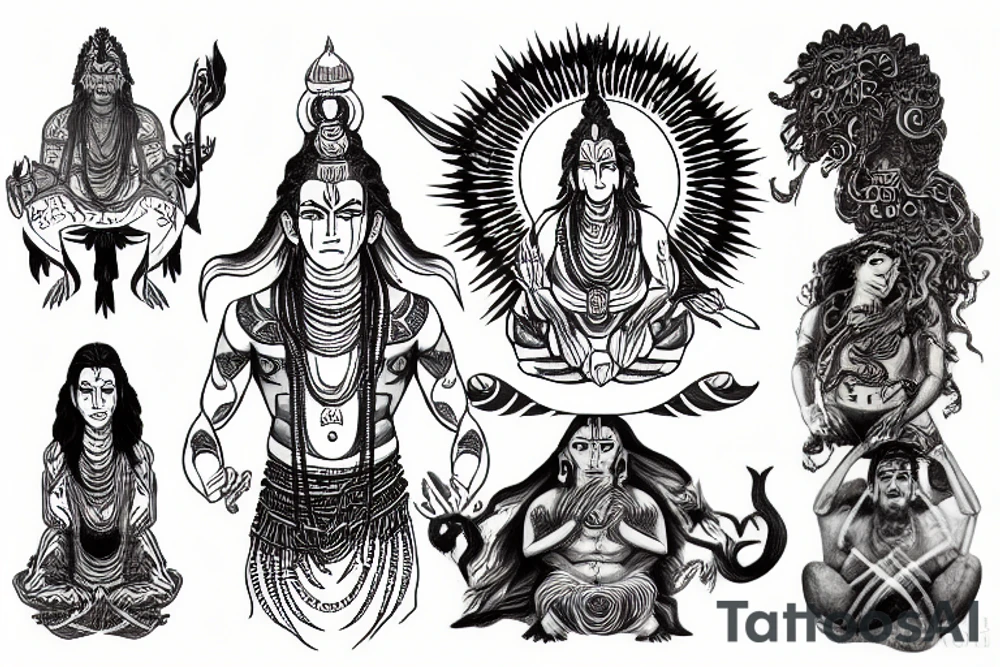 adiyogi shiva indian god mythical god tattoo idea