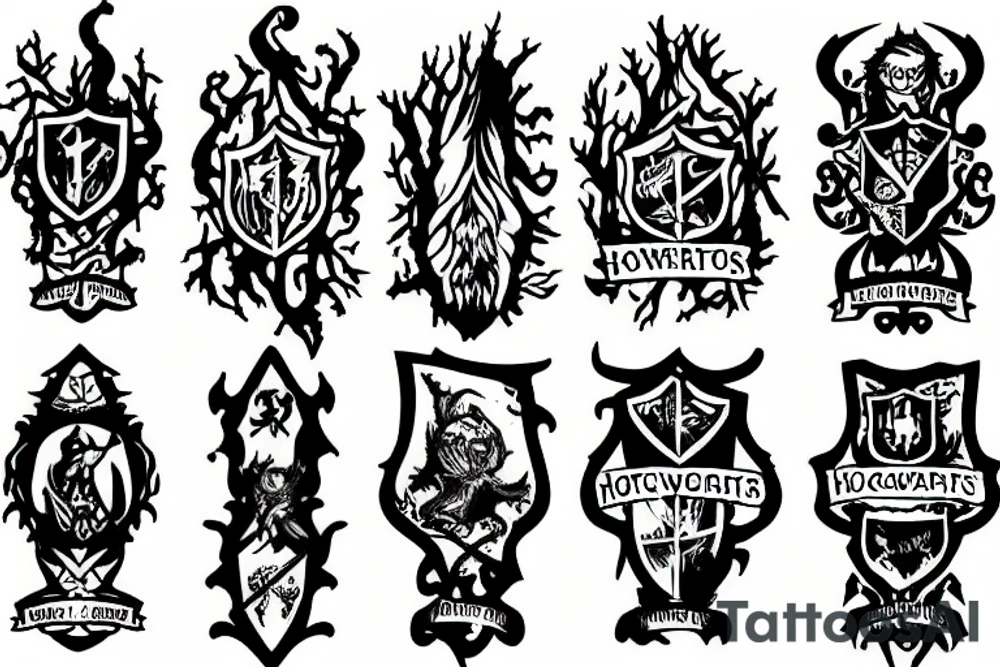 hogwarts forest abstract tattoo idea