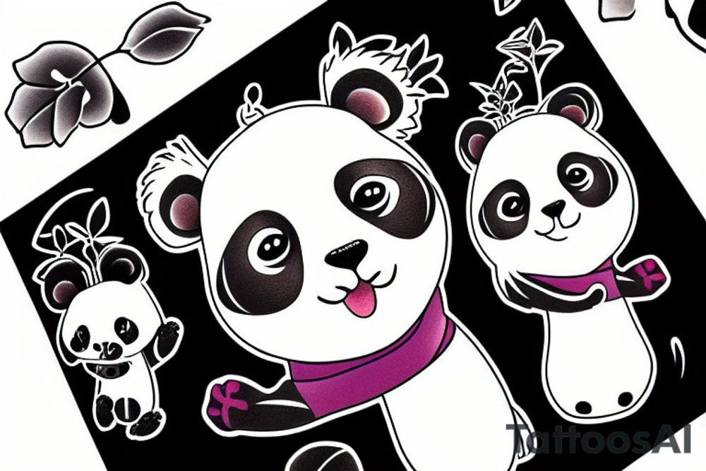 a panda and a koala tattoo idea
