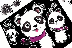 a panda and a koala tattoo idea