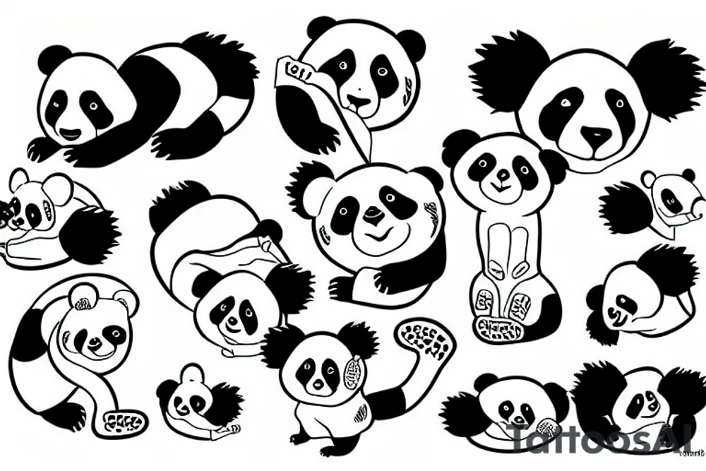 a panda and a koala tattoo idea