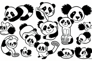 a panda and a koala tattoo idea