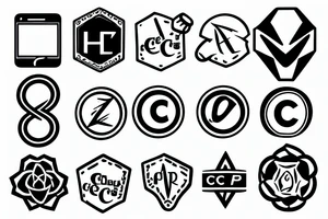 coding html, c++, c logo tattoo idea