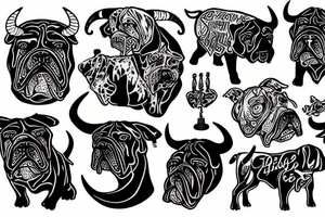 Black Bull Dog tattoo idea