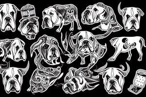 Black Bull Dog tattoo idea