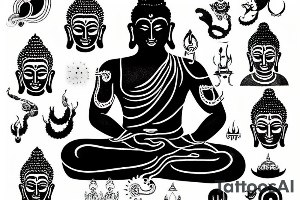 Shiva Buddha tattoo idea