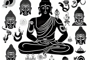 Shiva Buddha tattoo idea
