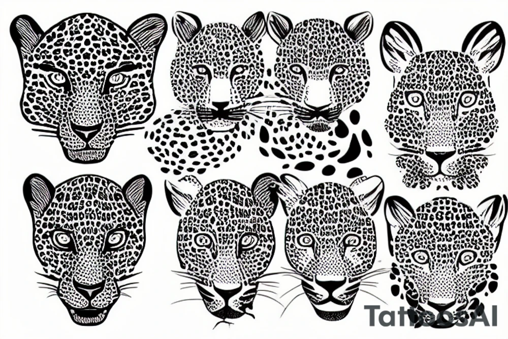 Leopard fine line tattoo idea