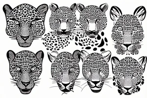 Leopard fine line tattoo idea