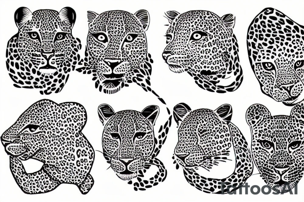 Leopard fine line tattoo idea