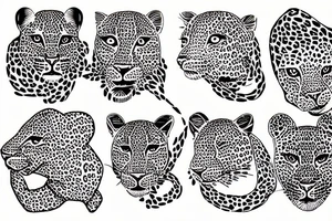 Leopard fine line tattoo idea