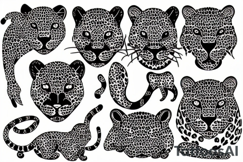 Leopard Japanese style tattoo idea
