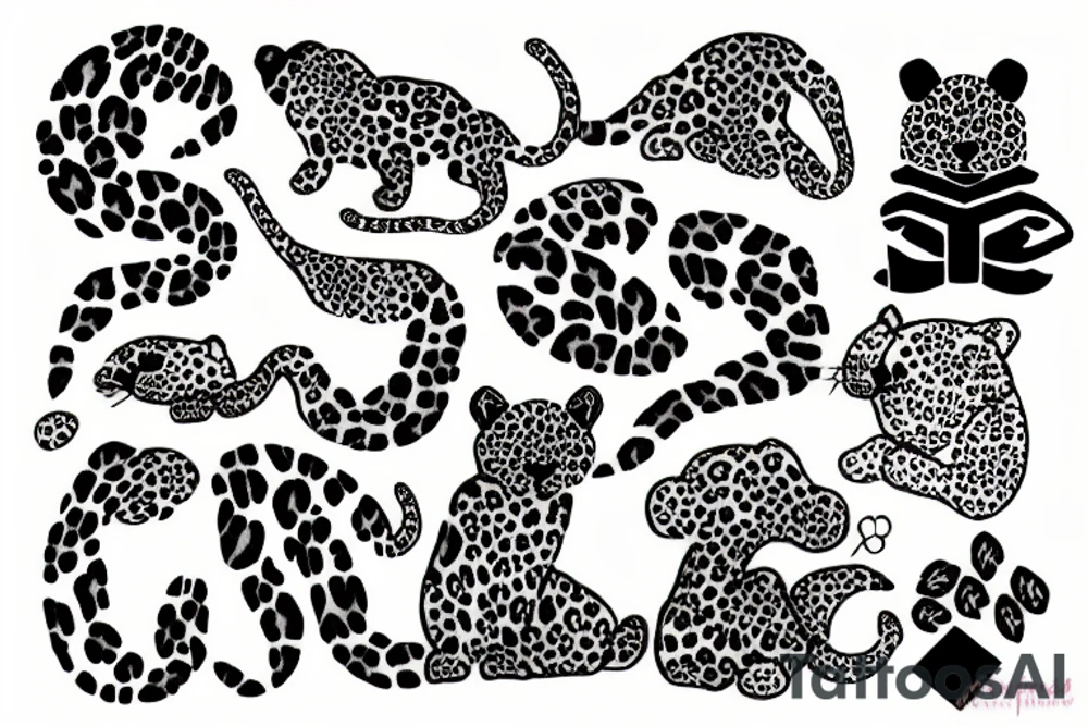 Leopard Japanese style tattoo idea