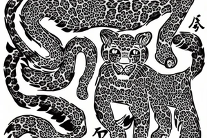 Leopard Japanese style tattoo idea